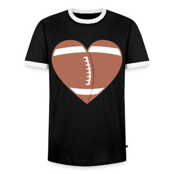 Véritable passion du cœur du football - T-shirt contrasté Homme - noir/blanc - Devant - AI Model Female 172 light (172cm) & AI Model Male 178 light (178cm)