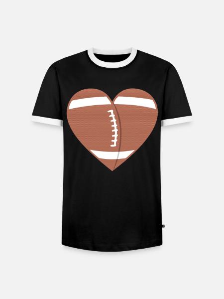 Echtes Football-Herz Leidenschaft - Männer Kontrast-T-Shirt - Schwarz/Weiß