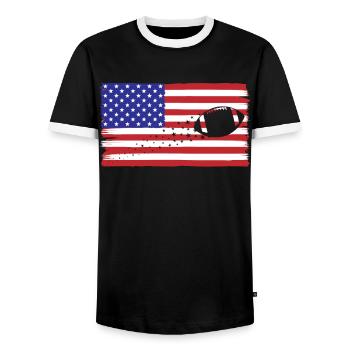 La fièvre patriotique des supporters de football - T-shirt contrasté Homme - noir/blanc - Devant - AI Model Female 172 light (172cm) & AI Model Male 178 light (178cm)