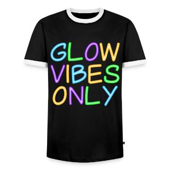 Only Bright Vibes - Positive Thinking - Men's Ringer Shirt - black/white - Front - AI Model Female 172 light (172cm) & AI Model Male 178 light (178cm)