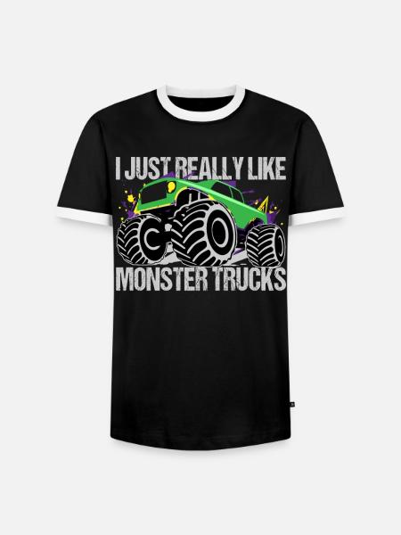 Confrontation de monster trucks vert-violet - T-shirt contrasté Homme - noir/blanc