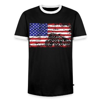 Monster Truck Adventure Horizon Cadeau - T-shirt contrasté Homme - noir/blanc - Devant - AI Model Female 172 light (172cm) & AI Model Male 178 light (178cm)