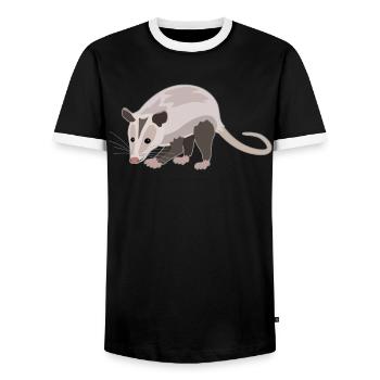 Charmant opossum style amoureux de la nature - T-shirt contrasté Homme - noir/blanc - Devant - AI Model Female 172 light (172cm) & AI Model Male 178 light (178cm)