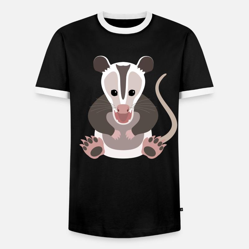 Surprised Opossum Aha-Effect Design - Men's Ringer Shirt - black/white