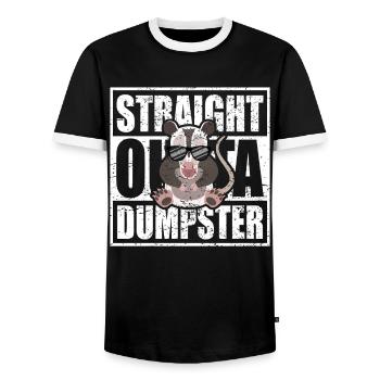 Nocturnal opossum with sunglasses - Men's Ringer Shirt - black/white - Front - AI Model Female 172 light (172cm) & AI Model Male 178 light (178cm)