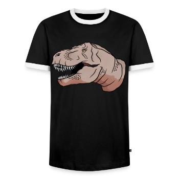 T-Rex Jeu de mots drôle Dino cadeau - T-shirt contrasté Homme - noir/blanc - Devant - AI Model Female 172 light (172cm) & AI Model Male 178 light (178cm)