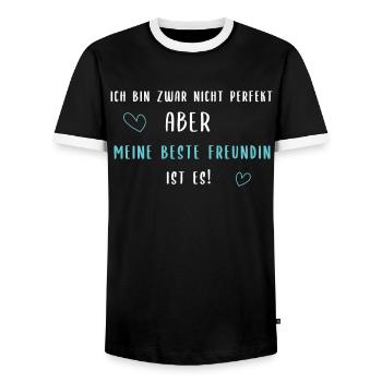 Beste Freundin Perfektion Liebe - Männer Kontrast-T-Shirt - Schwarz/Weiß - Vorne - AI Model Female 172 light (172cm) & AI Model Male 178 light (178cm)