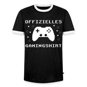 Gamer's Paradise: Spiel ohne Grenzen - Männer Kontrast-T-Shirt - Schwarz/Weiß - Vorne - AI Model Female 172 light (172cm) & AI Model Male 178 light (178cm)