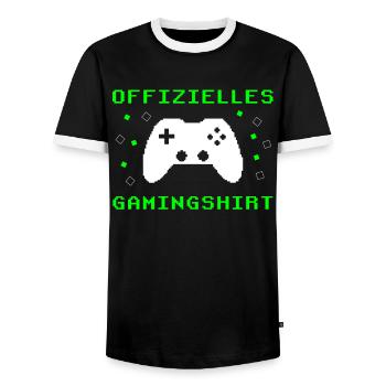 Gamer's Paradise: Spiel ohne Grenzen - Männer Kontrast-T-Shirt - Schwarz/Weiß - Vorne - AI Model Female 172 light (172cm) & AI Model Male 178 light (178cm)