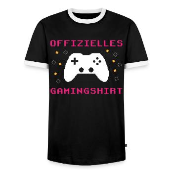Gamer's Paradise: Spiel ohne Grenzen - Männer Kontrast-T-Shirt - Schwarz/Weiß - Vorne - AI Model Female 172 light (172cm) & AI Model Male 178 light (178cm)