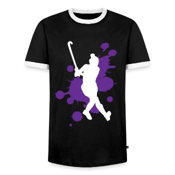 Creative Paint Splashes Art Explosion - Men's Ringer Shirt - black/white - Front - AI Model Female 172 light (172cm) & AI Model Male 178 light (178cm)