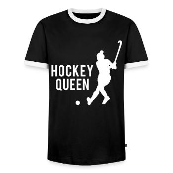 Eishockey Queen - Stärke auf Eis - Männer Kontrast-T-Shirt - Schwarz/Weiß - Vorne - AI Model Female 172 light (172cm) & AI Model Male 178 light (178cm)