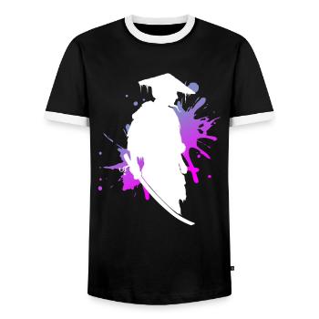 Samouraï guerrier fierté & honneur cadeau - T-shirt contrasté Homme - noir/blanc - Devant - AI Model Female 172 light (172cm) & AI Model Male 178 light (178cm)
