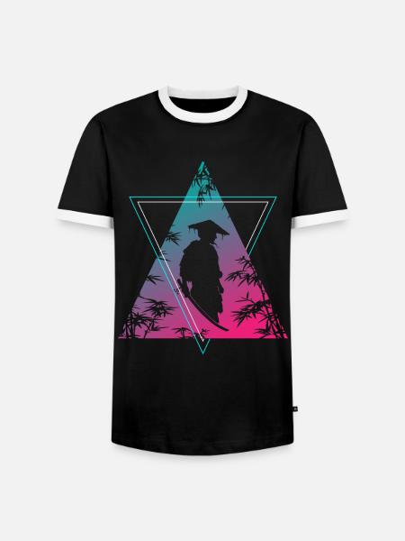 Neon Samurai Moderner Krieger Geist - Männer Kontrast-T-Shirt - Schwarz/Weiß