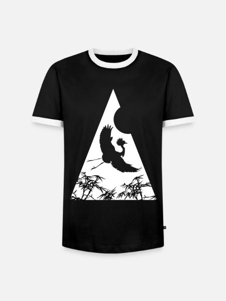 Crane Origami Geometry Creativity - Men's Ringer Shirt - black/white