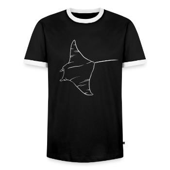 Elegant Ray Sea Flyer Gift - Men's Ringer Shirt - black/white - Front - AI Model Female 172 light (172cm) & AI Model Male 178 light (178cm)
