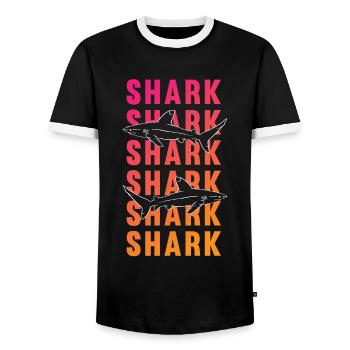 Fier requin mer Deep Explorer cadeau - T-shirt contrasté Homme - noir/blanc - Devant - AI Model Female 172 light (172cm) & AI Model Male 178 light (178cm)