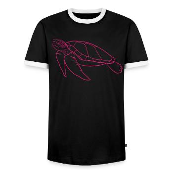 Stille Ozeanwanderer Schildkröte - Männer Kontrast-T-Shirt - Schwarz/Weiß - Vorne - AI Model Female 172 light (172cm) & AI Model Male 178 light (178cm)
