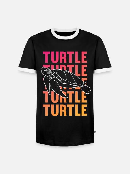 TURTLE Schattenbild Wortkunst Geschenk - Männer Kontrast-T-Shirt - Schwarz/Weiß