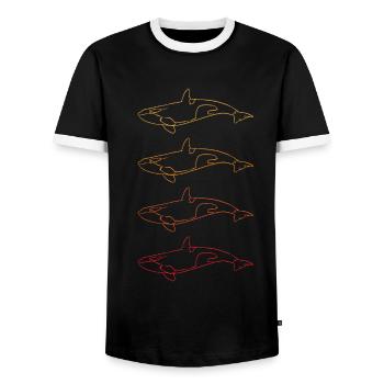 Cadeau de beauté de la mer de la famille d’orques - T-shirt contrasté Homme - noir/blanc - Devant - AI Model Female 172 light (172cm) & AI Model Male 178 light (178cm)