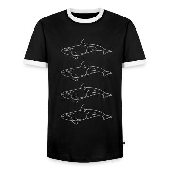 Cadeau de beauté de la mer de la famille d’orques - T-shirt contrasté Homme - noir/blanc - Devant - AI Model Female 172 light (172cm) & AI Model Male 178 light (178cm)