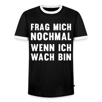 Wach Mich Nicht Schlafmütze Morgenmuffel - Männer Kontrast-T-Shirt - Schwarz/Weiß - Vorne - AI Model Female 172 light (172cm) & AI Model Male 178 light (178cm)
