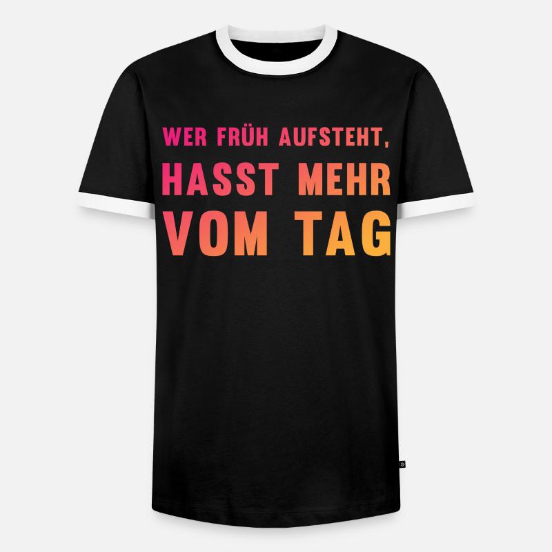 Ironischer Morgenmuffel-Spruch Geschenk - Männer Kontrast-T-Shirt - Schwarz/Weiß