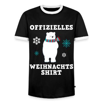 Eisbär Winterfreude Weihnachtszauber Shirt - Männer Kontrast-T-Shirt - Schwarz/Weiß - Vorne - AI Model Female 172 light (172cm) & AI Model Male 178 light (178cm)