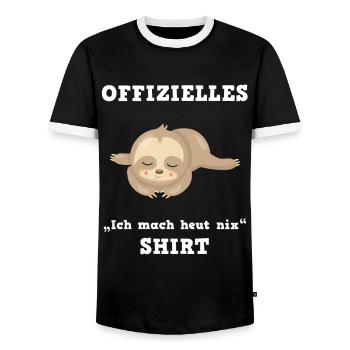 Faultier Auszeit Nichtstun Relax Geschenk - Männer Kontrast-T-Shirt - Schwarz/Weiß - Vorne - AI Model Female 172 light (172cm) & AI Model Male 178 light (178cm)