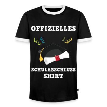 Abschluss Hut Feier Erfolg Geschenk - Männer Kontrast-T-Shirt - Schwarz/Weiß - Vorne - AI Model Female 172 light (172cm) & AI Model Male 178 light (178cm)
