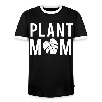Plant Mum Stylish Plant Mother Nature - Men's Ringer Shirt - black/white - Front - AI Model Female 172 light (172cm) & AI Model Male 178 light (178cm)