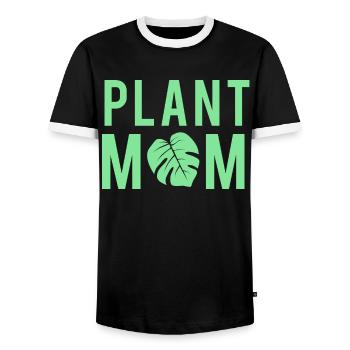 Plant Mum Stylish Plant Mother Nature - Men's Ringer Shirt - black/white - Front - AI Model Female 172 light (172cm) & AI Model Male 178 light (178cm)