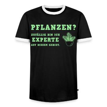 Pflanzenexperte mit Leidenschaft Motiv - Männer Kontrast-T-Shirt - Schwarz/Weiß - Vorne - AI Model Female 172 light (172cm) & AI Model Male 178 light (178cm)