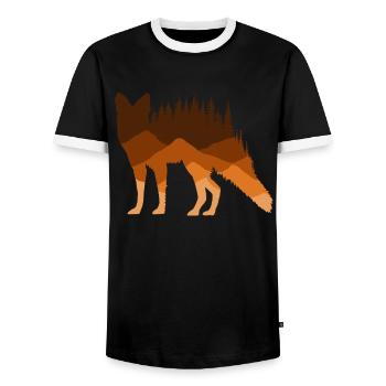 Fuchs Silhouette Wildnis Schönheit - Männer Kontrast-T-Shirt - Schwarz/Weiß - Vorne - AI Model Female 172 light (172cm) & AI Model Male 178 light (178cm)