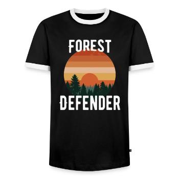 Forest Defender - Protégeons nos arbres - T-shirt contrasté Homme - noir/blanc - Devant - AI Model Female 172 light (172cm) & AI Model Male 178 light (178cm)