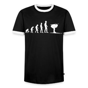 Athlète de biathlon Evolution - T-shirt contrasté Homme - noir/blanc - Devant - AI Model Female 172 light (172cm) & AI Model Male 178 light (178cm)