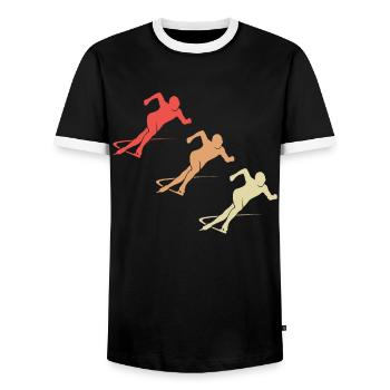 Farbenfrohes Eiskunstlauf Team Geschenk - Männer Kontrast-T-Shirt - Schwarz/Weiß - Vorne - AI Model Female 172 light (172cm) & AI Model Male 178 light (178cm)