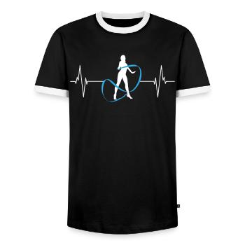 Cœur de la gymnastique - Orchestre et rythme - T-shirt contrasté Homme - noir/blanc - Devant - AI Model Female 172 light (172cm) & AI Model Male 178 light (178cm)