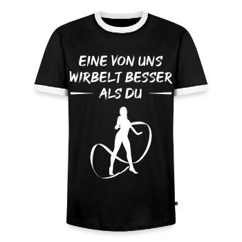 Wirbelkunst - Besser als der Rest - Männer Kontrast-T-Shirt - Schwarz/Weiß - Vorne - AI Model Female 172 light (172cm) & AI Model Male 178 light (178cm)