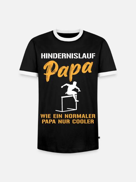 Cool hurdle running dad - Men's Ringer Shirt - black/white