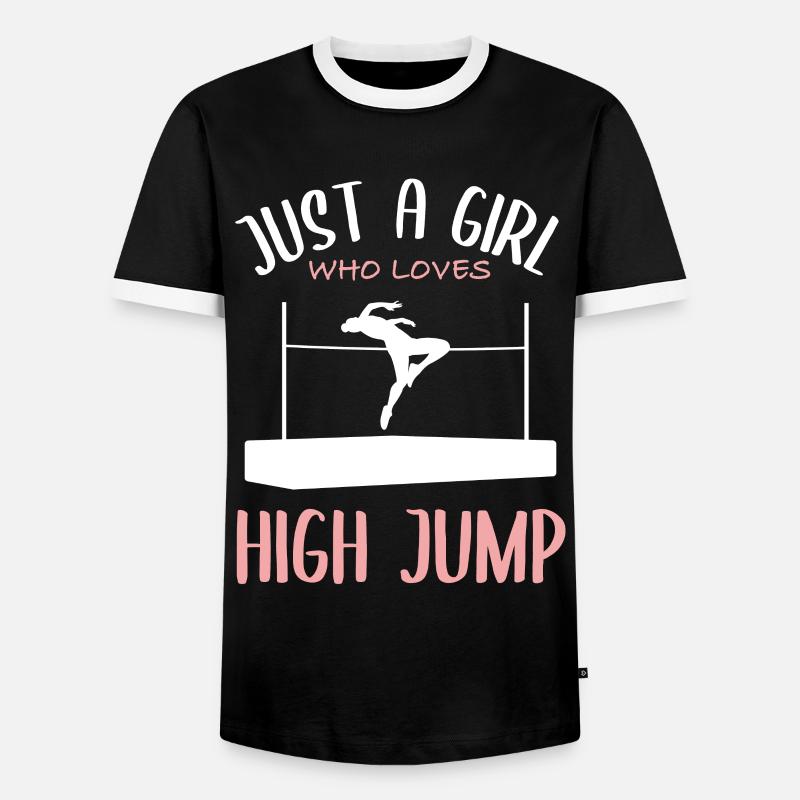 Mädchen liebt Hochsprung Passion - Männer Kontrast-T-Shirt - Schwarz/Weiß