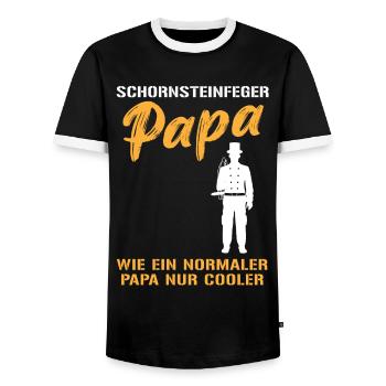 Le papa ramoneur le plus cool - T-shirt contrasté Homme - noir/blanc - Devant - AI Model Female 172 light (172cm) & AI Model Male 178 light (178cm)