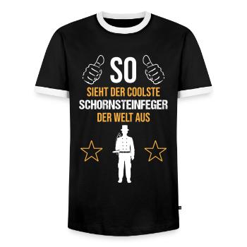 Weltbester Schornsteinfeger – Coole Eleganz - Männer Kontrast-T-Shirt - Schwarz/Weiß - Vorne - AI Model Female 172 light (172cm) & AI Model Male 178 light (178cm)