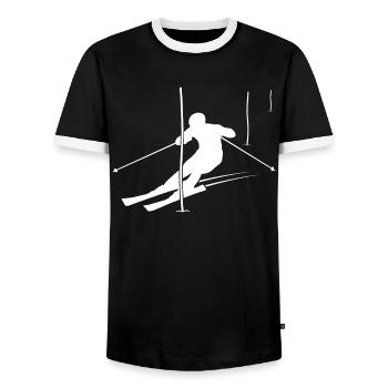 Cadeau de champion de slalom - T-shirt contrasté Homme - noir/blanc - Devant - AI Model Female 172 light (172cm) & AI Model Male 178 light (178cm)