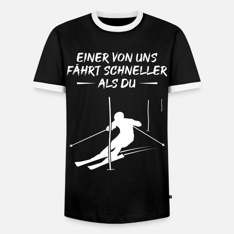 Fast Slalom Champion Gift - Men's Ringer Shirt - black/white