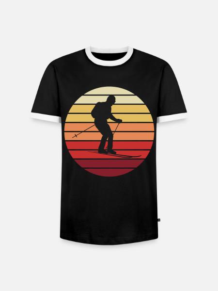 Sunset on Ski Gift - Men's Ringer Shirt - black/white