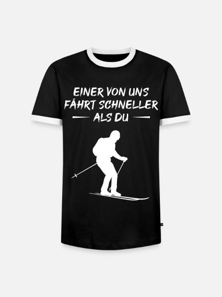 Geschenk für Speed-Skifahrer - Männer Kontrast-T-Shirt - Schwarz/Weiß