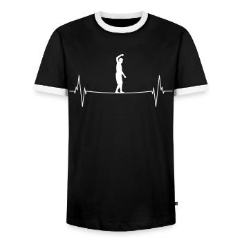 Art de l’équilibre pulsé - T-shirt contrasté Homme - noir/blanc - Devant - AI Model Female 172 light (172cm) & AI Model Male 178 light (178cm)
