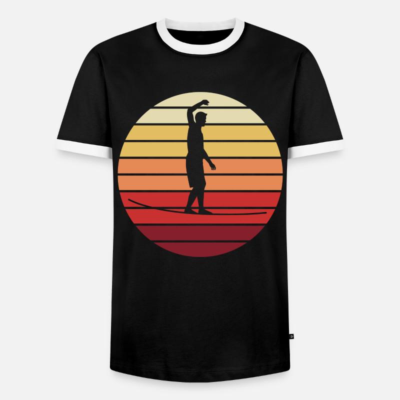 Sunset Slackline - Men's Ringer Shirt - black/white