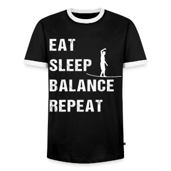 Maîtriser l’équilibre du quotidien - T-shirt contrasté Homme - noir/blanc - Devant - AI Model Female 172 light (172cm) & AI Model Male 178 light (178cm)